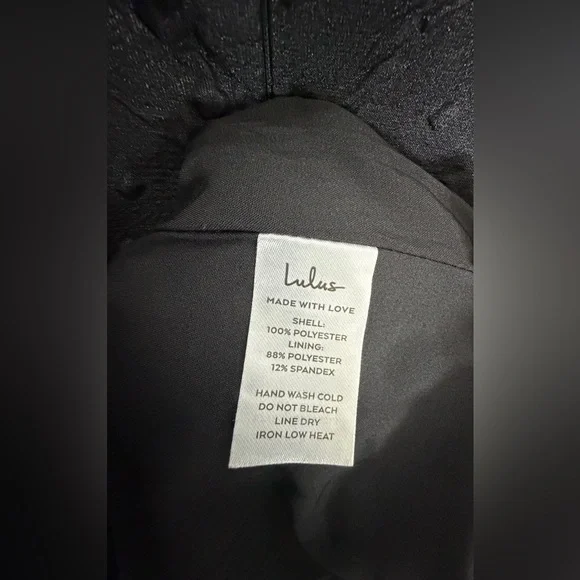 Lulus NWT Adorable Mood” Black Floral Jacquard Puff Sleeve Babydoll Dress Medium - Picture 9 of 14